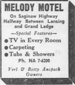 Melody Motel - Dec 1961 Ad